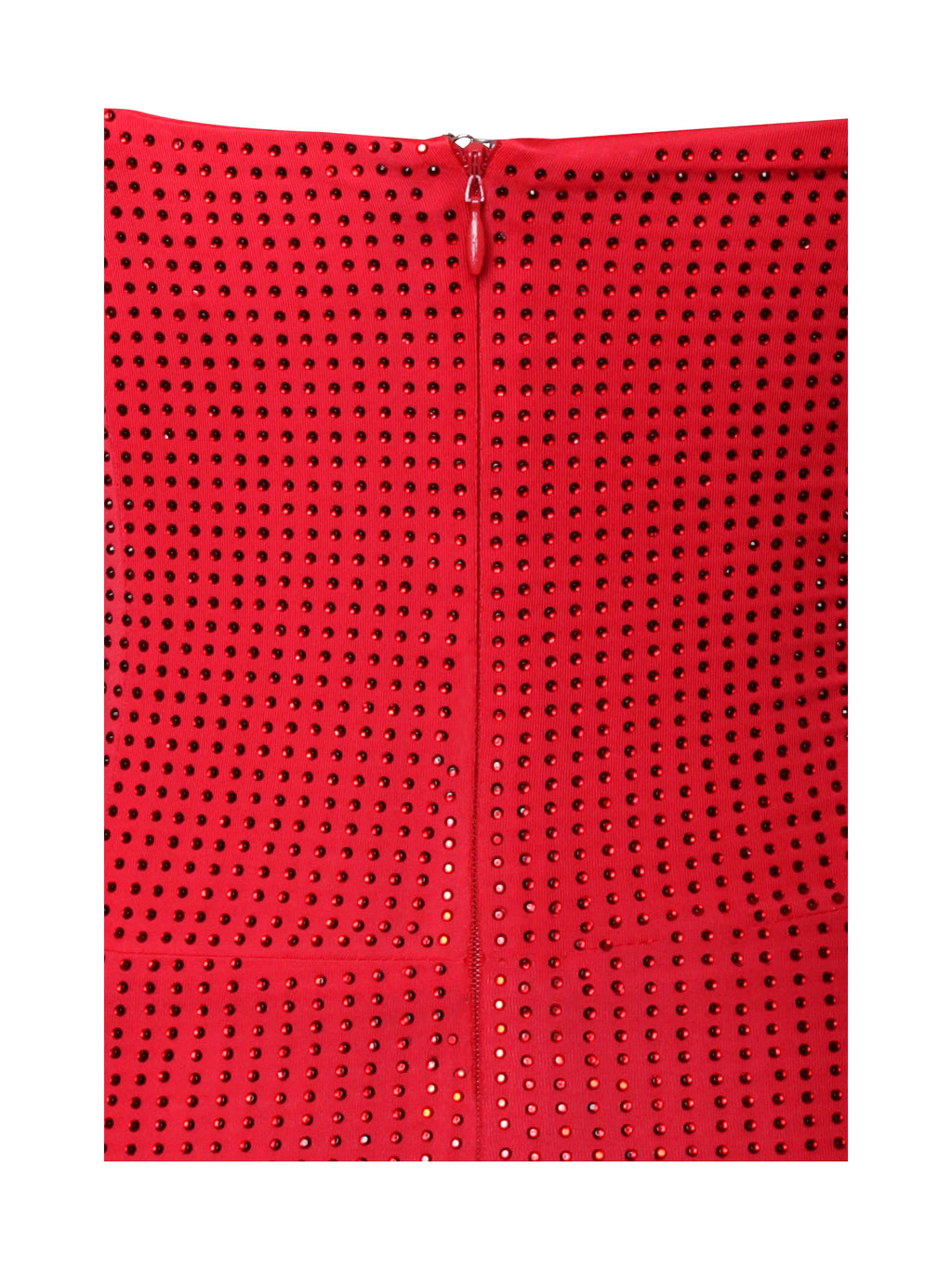Paget Red Mesh Rhinestone Embellished High Slit Gown Archive Sale