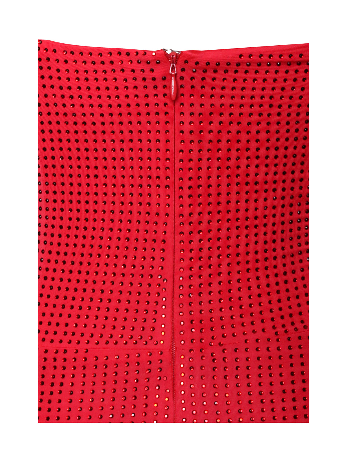 Paget Red Mesh Rhinestone Embellished High Slit Gown Archive Sale