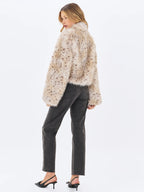 Margot Faux Cheetah Fur Jacket with Pockets