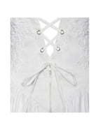 Kadi White Cotton Poplin Drop Waist Corset Mini Dress