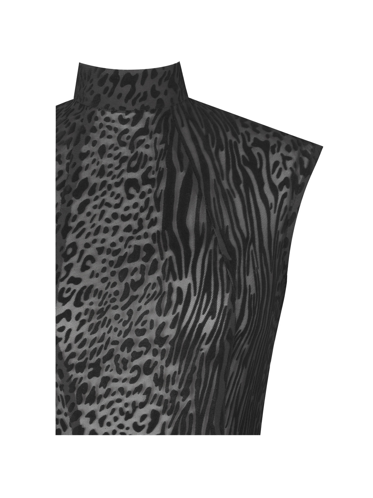 Tyanna Black Burnout Velvet Mesh Backless Mermaid Maxi Dress