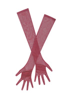 Qira Maroon Mesh Opera length Gloves