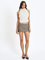 Osira Taupe Low Waisted Micro Skort