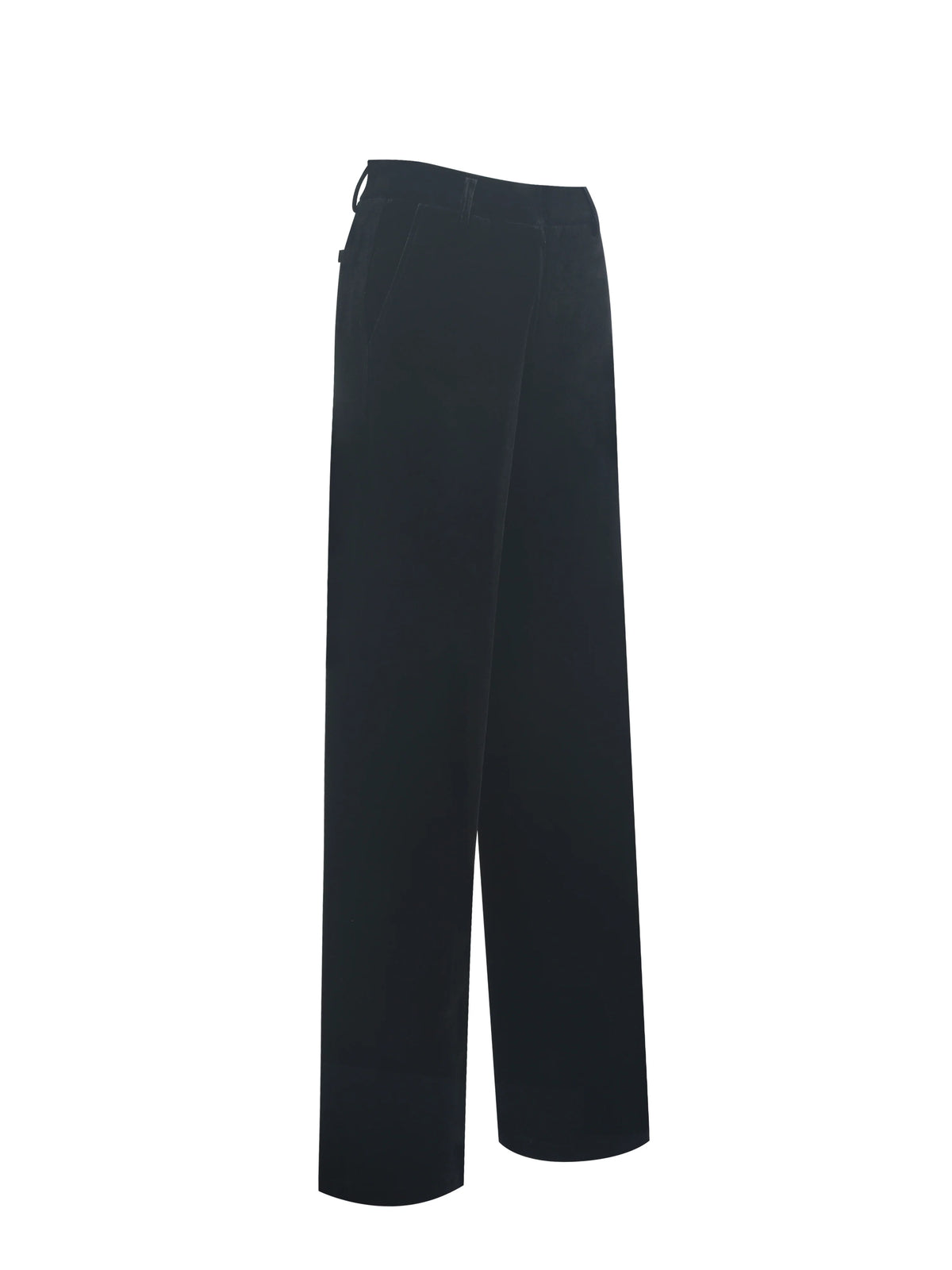 Ronnie Low Waisted Straight Leg Black Velvet Pants