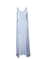 Eira Mist Blue Cowl Scarf Detail Mermaid Maxi Dress