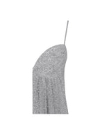 Wallie Silver Rhinestone Embellished Mesh Backless Gown