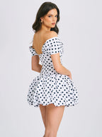 Umika Polka Dot Cotton Poplin Bubble Hem Mini Dress