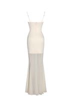 Zayne Butter Yellow Ruch Breast Chiffon Mermaid Maxi Dress